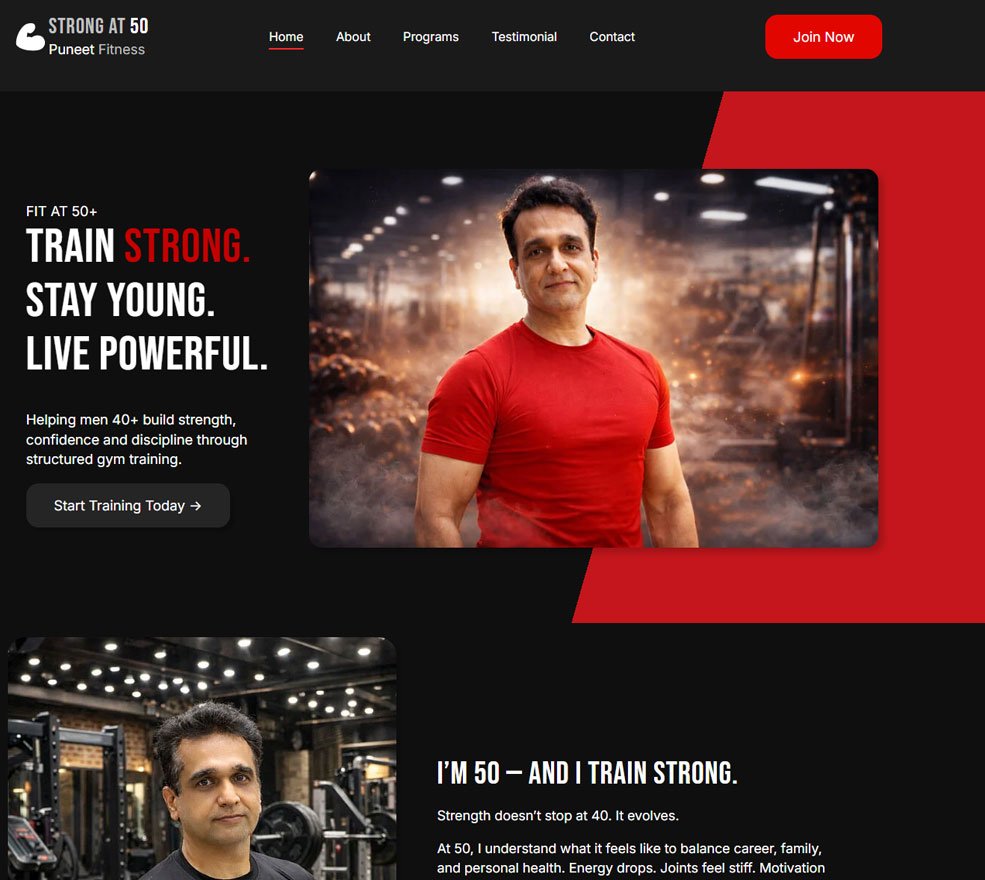 Responsive WordPress website project for gym